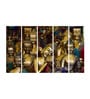 Artist Brown Wood Framed Spiritual Art Panel Set of 5