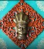 Multicoloured Wooden And Brass Nandi Framed Wall Art