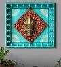 Multicoloured Wooden And Brass Nandi Framed Wall Art