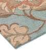 Blue Floral Wool 3 ft x 5 ft Hand Tufted Carpet