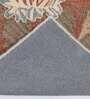Blue Floral Wool 3 ft x 5 ft Hand Tufted Carpet