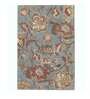 Blue Floral Wool 3 ft x 5 ft Hand Tufted Carpet