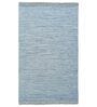 Blue Solid Wool 5 ft x 7 ft Hand Woven Carpet
