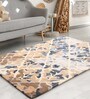 Buy Blue Wool Abstract  5 ft x 7 ft Hand Tufted Carpet Carpet