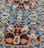 Blue Wool Abstract 5.25 ft x 5.17 ft Hand Tufted Carpet