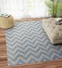 Blue Wool Abstract 72 x 48 Inches Hand Woven Dhurrie
