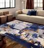 Buy Blue Wool and Viscose Abstract 5 x 7 Feet Hand Tufted Carpet