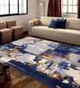 Buy Blue Wool and Viscose Abstract 4 x 6 Feet Hand Tufted Carpet