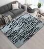 Buy Blue Wool and Viscose Abstract 4 x 6 Feet Hand Tufted Carpet