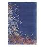 Buy Blue Wool and Viscose Floral 6 x 8 Feet Hand Tufted Carpet