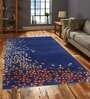 Buy Blue Wool and Viscose Floral 6 x 8 Feet Hand Tufted Carpet