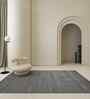 Blue Wool Blend Solid 4 ft x 6 ft Hand Woven Carpet