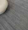 Blue Wool Blend Solid 4 ft x 6 ft Hand Woven Carpet