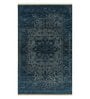Blue Wool Distressed 2 Ft X 3 Ft Hand Knotted Carpet