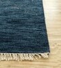 Blue Wool Distressed 2 Ft X 3 Ft Hand Knotted Carpet