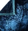 Blue Wool Floral 1000 GSM Heavy Winter Double Bed Blanket