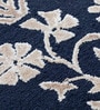 Blue Floral Wool 4 ft x 6 ft Hand Tufted Carpet