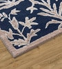 Blue Floral Wool 4 ft x 6 ft Hand Tufted Carpet