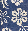 Blue Floral Wool 5 ft x 7 ft Hand Tufted Carpet