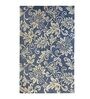 Blue Floral Wool 5 ft x 7 ft Hand Tufted Carpet