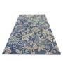 Blue Floral Wool 5 ft x 7 ft Hand Tufted Carpet
