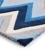Buy Blue Abstract Wool 4 ft x 6 ft Hand Tufted Carpet