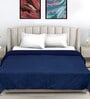 Blue wool Solid 450 GSM Double Bed Comforter