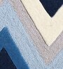 Buy Blue Wool Geometric 5 x 7 Feet Hand Tufted Carpet