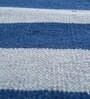 Blue Wool Geometric 60 x 84 Inches Flat Weaves Dhurries