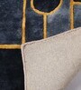 Buy Blue Wool Geometrical  5 ft x 7 ft Hand Tufted Carpet Carpet