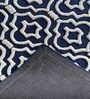 Blue Wool Geometrical 5 x 8 Feet Hand Tufted Carpet