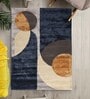 Buy Blue Wool Geometrical 4 ft x 6 ft Hand Tufted Carpet Carpet