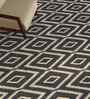 Blue Wool Geometrical 8 Ft X 10 Ft Flat Weaves Carpet