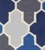 Blue Wool 4 ft X 6 ft Hand Woven Dhurrie