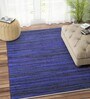 Blue Wool 4 ft X 6 ft Hand Woven Dhurrie