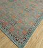 Teal Persian Wool 8 ft x 10 ft Hand Knotted Carpet