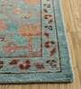 Teal Persian Wool 8 ft x 10 ft Hand Knotted Carpet