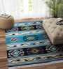 Blue Wool Rectangle 4 x 6 Feet Dhurrie