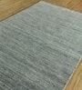 Blue Solid Wool 5 ft x 7 ft Hand Woven Carpet