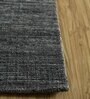 Blue Solid Wool 5 ft x 7 ft Hand Woven Carpet