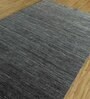 Blue Solid Wool 5 ft x 7 ft Hand Woven Carpet