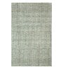 Blue Solid Wool 5 ft x 7 ft Hand Tufted Carpet