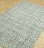 Blue Solid Wool 5 ft x 7 ft Hand Tufted Carpet