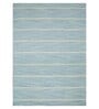 Blue Striped Wool 8 ft x 10 ft Flat Weave Carpet