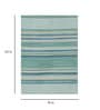 Blue Striped Wool 8 ft x 10 ft Flat Weave Carpet