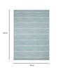 Blue Striped Wool 8 ft x 10 ft Flat Weave Carpet