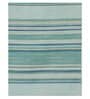 Blue Striped Wool 8 ft x 10 ft Flat Weave Carpet
