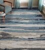 Blue Abstract Viscose 8 ft x 10 ft Hand Tufted Carpet