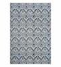Blue Abstract Wool 5 ft x 7 ft Hand Woven Carpet