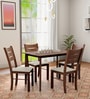 By Eros Bluebell Solid Wood 4 Seater Dining Set in RT Medium Brown Finish